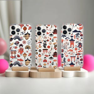 Japanische Kunst iPhone 16 15 Pro Max Hülle Maneki Neko iPhone Hülle 11 Pro iPhones 7 Plus Hülle 14 Xr Silikon Muster Niedlich X Xs Max Klar 13 8 6