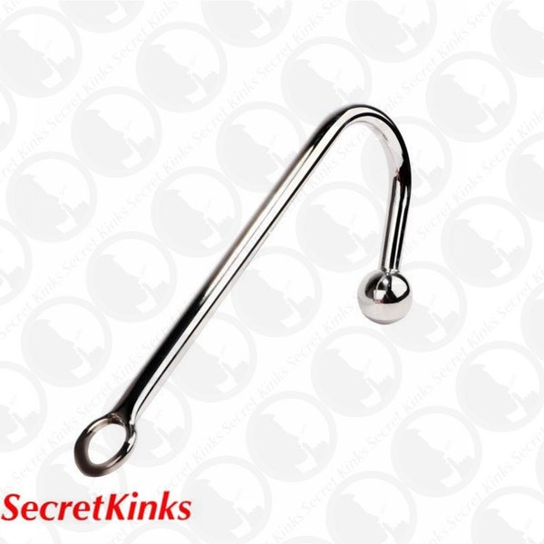 Metal bondage anal hook with large anal ball