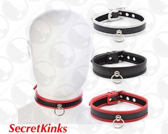 Leather bondage collar