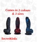 Ribbed dragon dildo silicone red/black/blue 