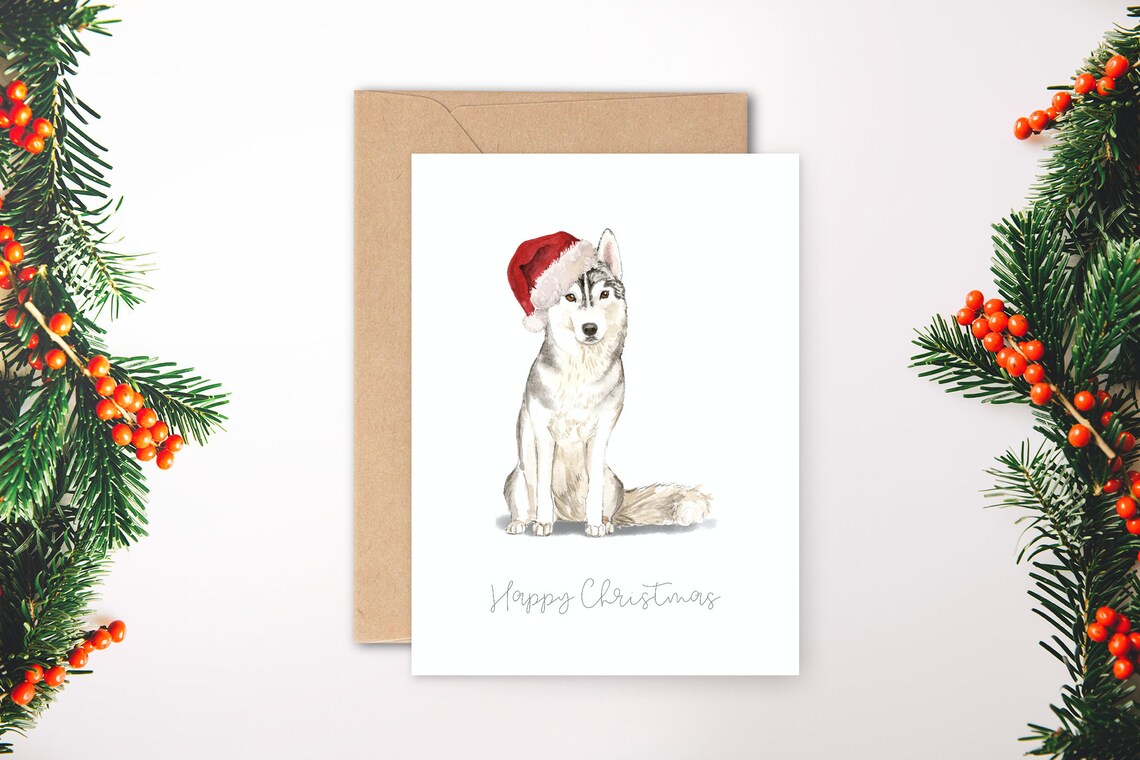Husky Christmas Card 