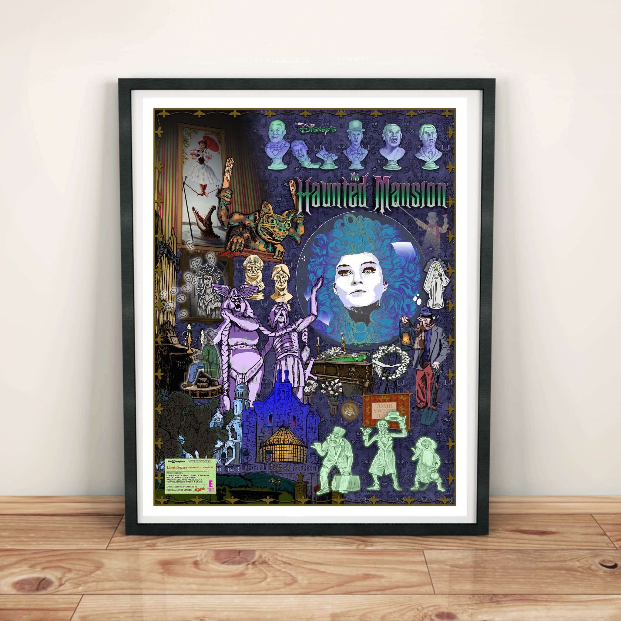 Haunted Mansion Disneyland Ride Walt Disney Kids Room Poster