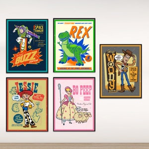 Toy Story Posters | Set of 5 | Woody, Buzz, Rex, Bo beep, Jesse