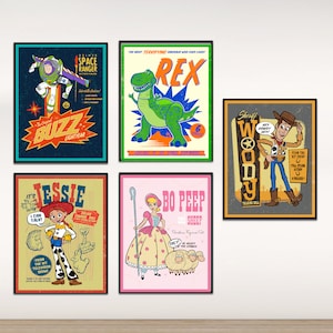 Toy Story Posters | Set of 5 | Woody, Buzz, Rex, Bo beep, Jesse