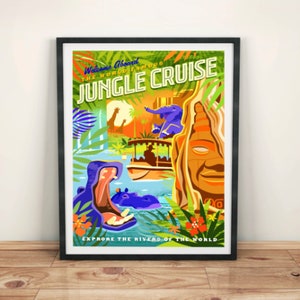 Jungle cruise poster | jungle cruise map poster | Jungle navigation  cruise poster | disneyland poster