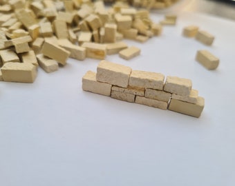 1:35th Scale Diorama Building War Gaming 125 Yellow Stone Wall Blocks Bricks