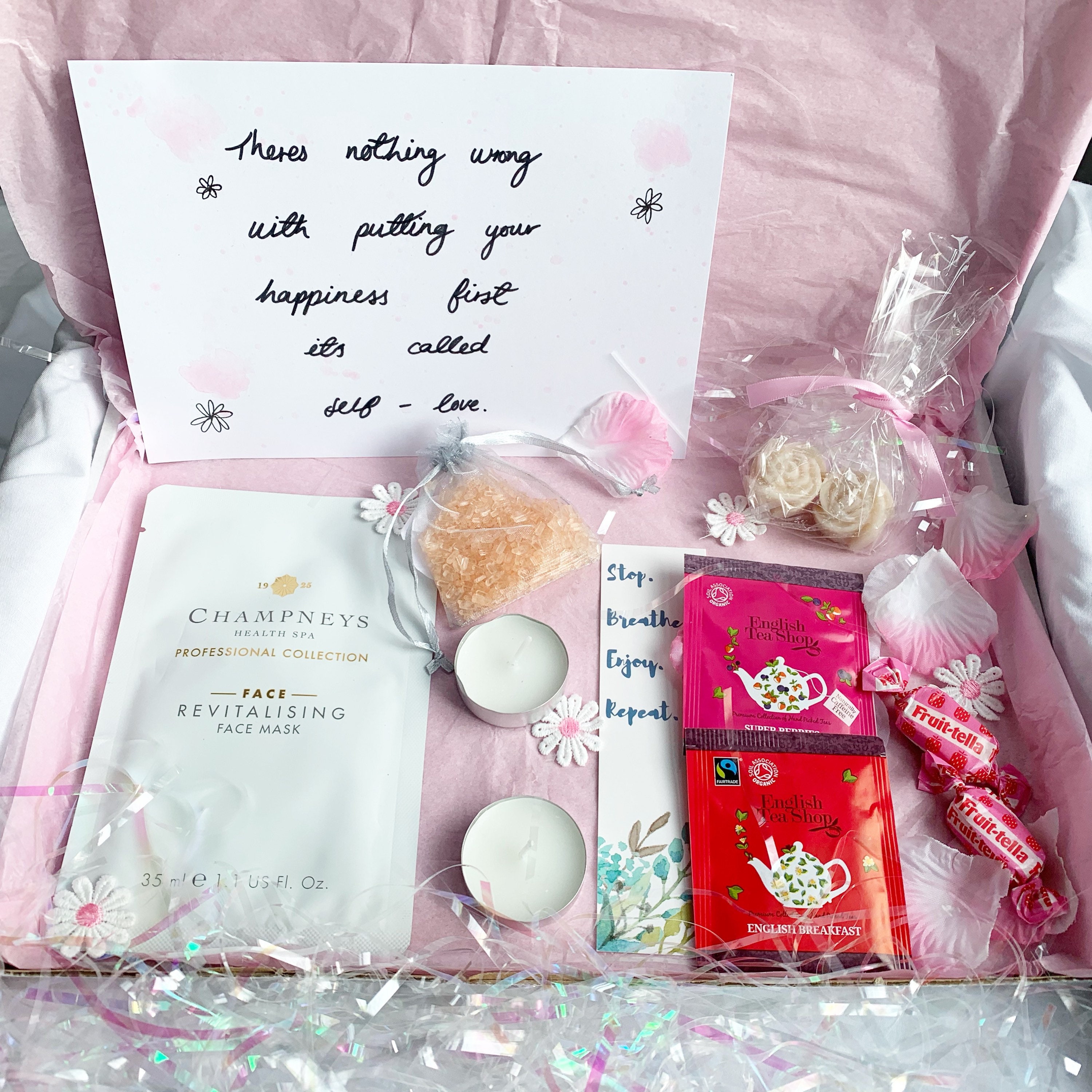 Positive box spa box Hug in a box Self Care Package Treatment Box