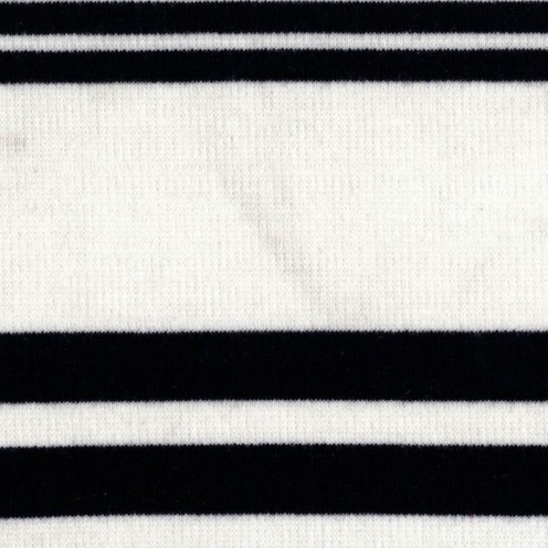 Engineered Ponte De Roma Black and White Stripe Stretch Knit Fabric 67/68"