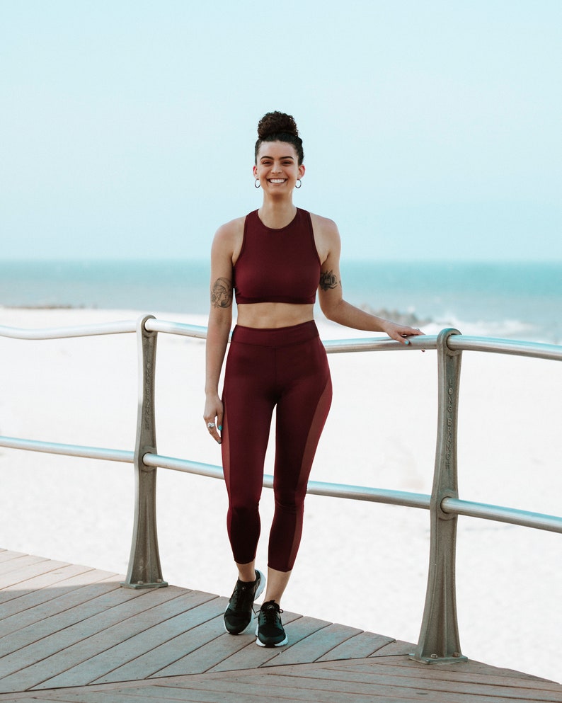 Premium Yoga Pants High waisted Leggings Fall Leggings Luxury Leggings Burgundy Legging Comfort fit legging