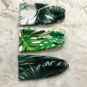 Palm Leaf Sunglass Case | Tropical Sunglass Pouch | Handmade Eyeglass Pouch | Sunglass Pouch | Fabric Eyeglass case