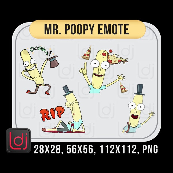 Get Schwifty with Mr. Poopy! Rick and Morty Emote Pack for Twitch, Discord, and More!