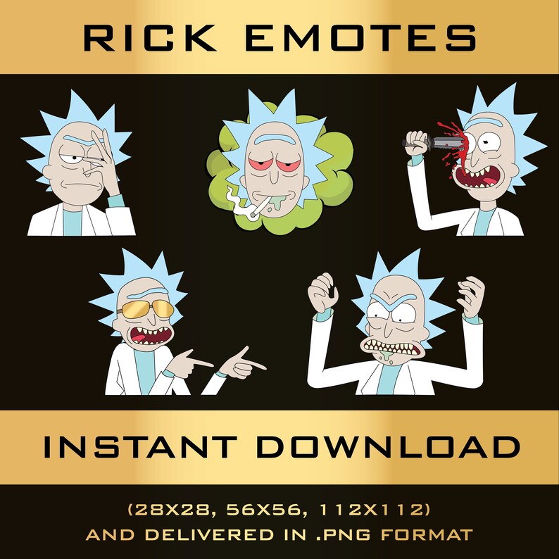 Rick and Morty Emotes for Twitch / Discord Instant download Etsy