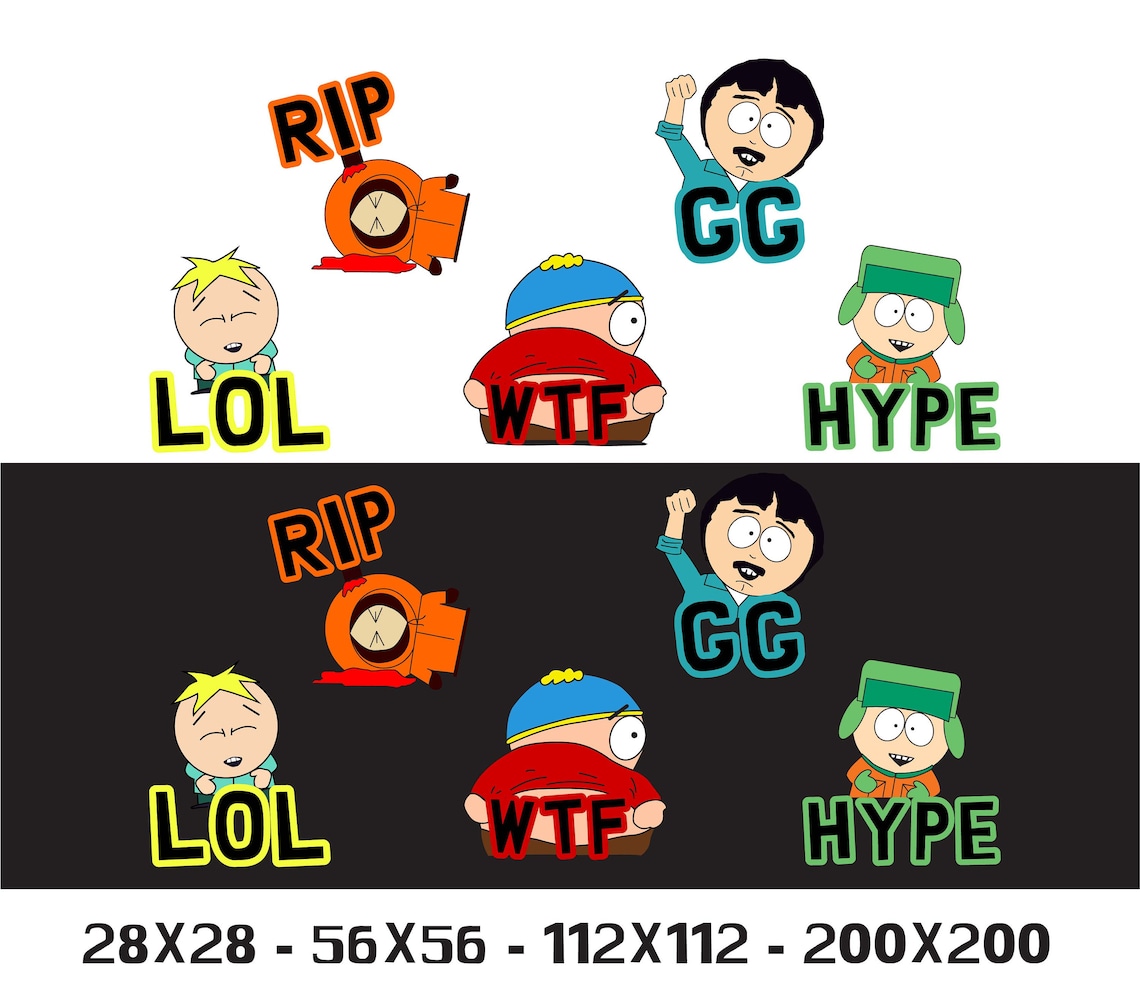 Super cool South Park emotes para Twitch / Discord descarga instantánea