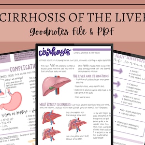 Cirrhosis Nursing Notes // Digital Download // GoodNotes File & PDF