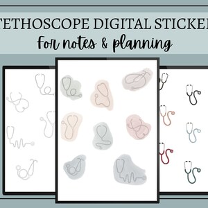 Stethoscope Digital Stickers for Notes & Presentations