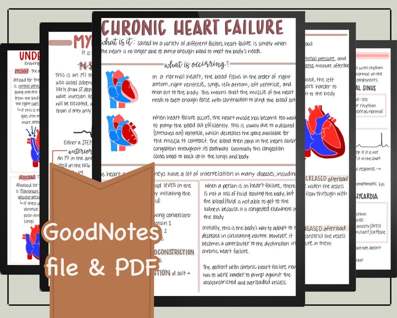 Cardiac Disorders Nursing Note Bundle // Digital Download // Goodnotes ...