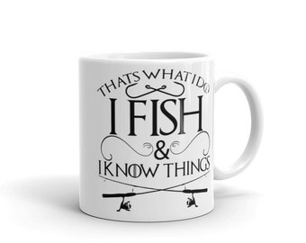Fiskekaffemugg, fiskekaffekopp, rolig fiskarmugg, mugg för fiskarepresentidé, fiskepresent för män