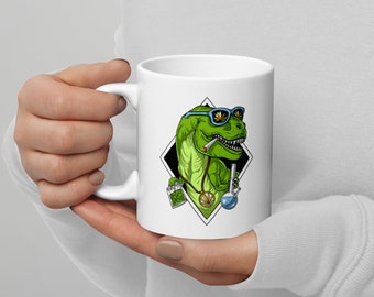 Fried T-Rex Mug, Funny Chicken Mug, Stoner Mug, Gift for Best Friend