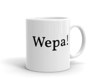 Wepa! Caneca, xícara de Porto Rico, ditado porto-riquenho, orgulho porto-riquenho, Boricua Top, caneca bilíngue, caneca latina, caneca espanhola engraçada