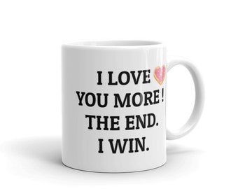 Te amo más taza, regalo de Día de San Valentín para él, regalos de Día de San Valentín para ella, taza de novio, regalo de novia, te amo más