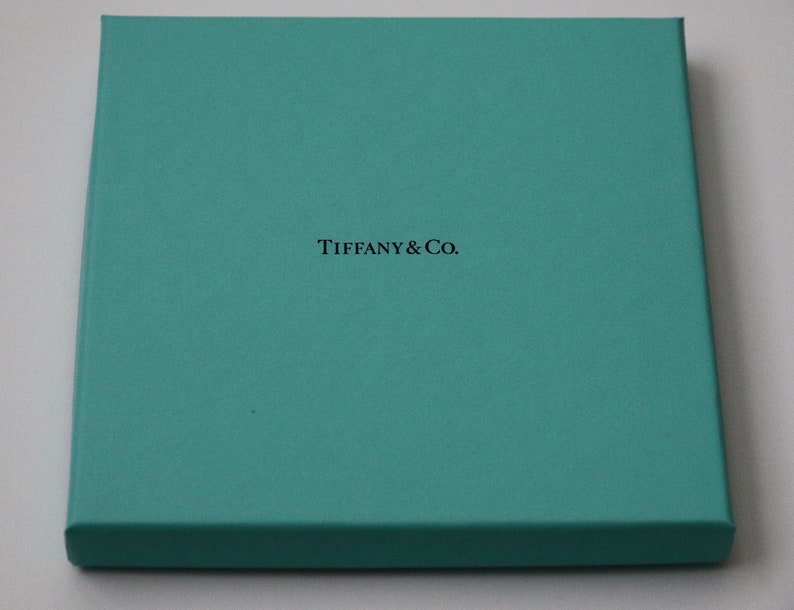 Authentic Tiffany & Co. Blue Gift Box with Ribbon Empty Square Etsy