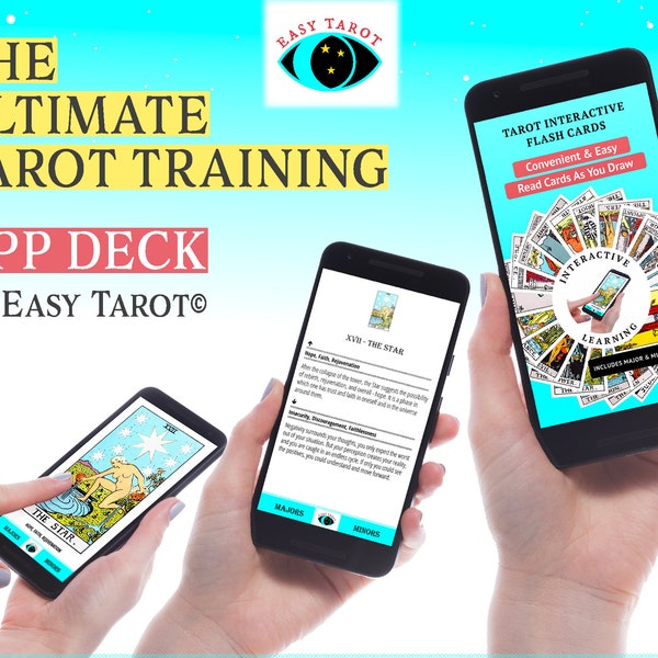 Easy Tarot® Training Tarot Deck App | 78 Card Teaching Tarot | Beginner's Tarot Deck App with Keywords, Witchy Divination