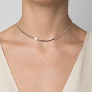 Rose gold flat snake chain