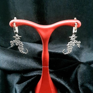 Dragon Earrings, Silver Origami Earrings, Best Friend Gift