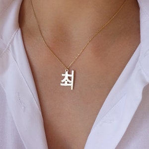 Korean Name Necklace - Hangul Necklace Silver - Initial Name Necklace - Personalized Jewelry