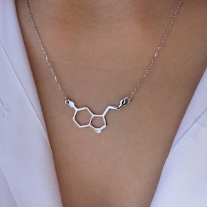 Dopamine Molecule Necklace - Chemistry and Science Jewelry for Her