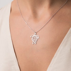 Origami Turtle Necklace/ 925 Sterling Silver Chain/ Minimalist Jewelry/ Pendant Necklace/ Animal Lover Gift