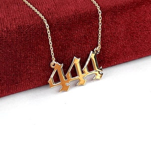 444 Engel Halskette, Silber Zahlen Halskette, Silber, Gold, Rose Gold über Halskette