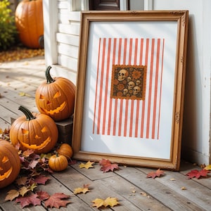 Floral Skull Gothic Art Print: Retro Halloween Home Decor (Digital Download
