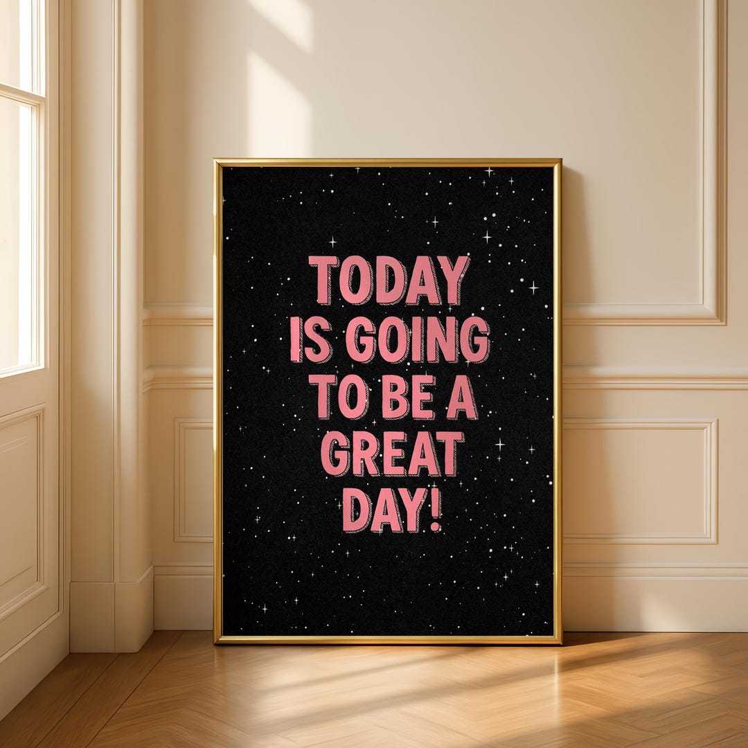 Motivational Typography Print, Pink Lettering, Starry Decor (digital ...