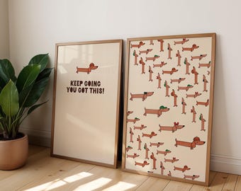 Dachshund Art Print Set: Motivational Dog Lover Decor (Digital Download)