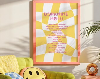 Dopamine Menu Poster: Retro Girly Wall Art for ADHD (Digital Download)