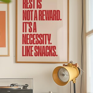 Funny Self Care Poster: Rest is Not a Reward, Mental Health Decor (Digital Download) image 10