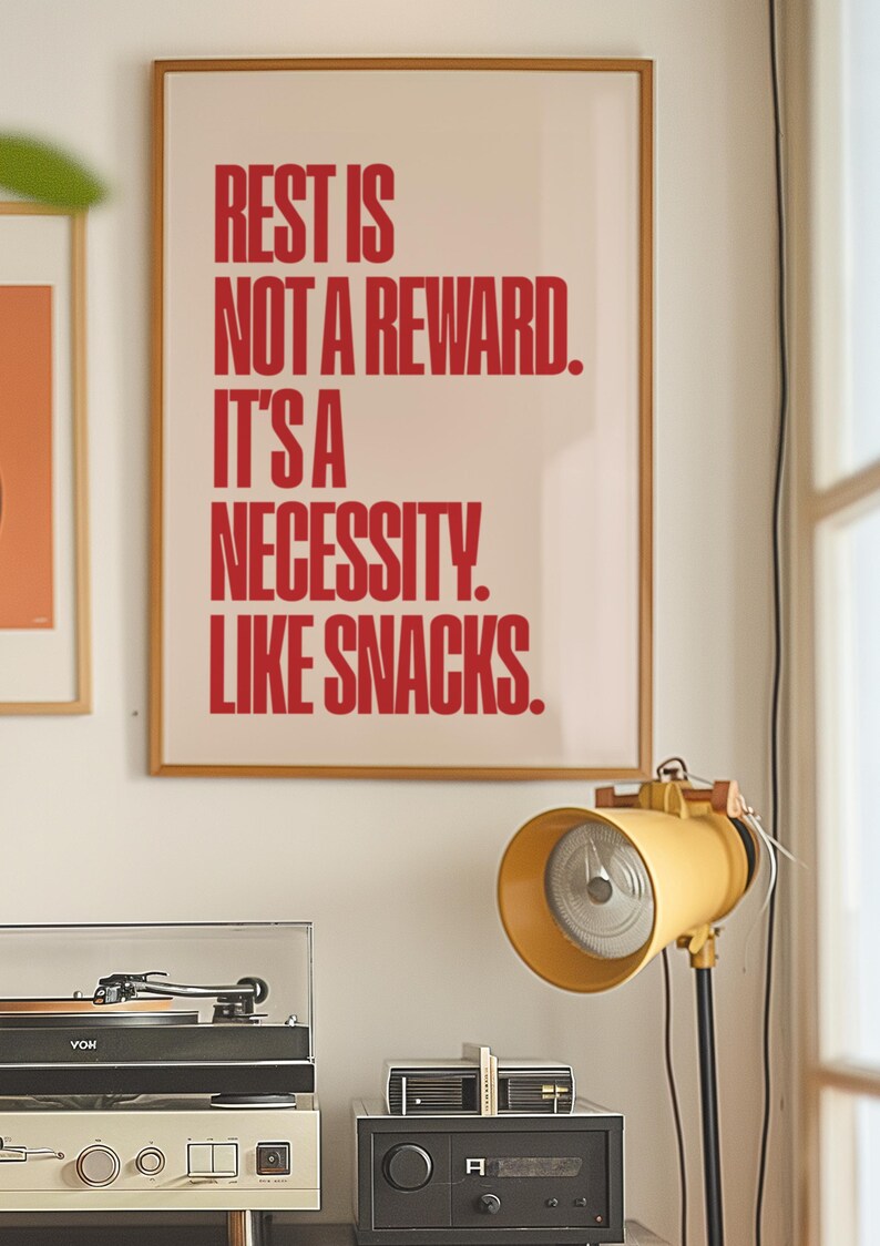 Funny Self Care Poster: Rest is Not a Reward, Mental Health Decor (Digital Download) image 10