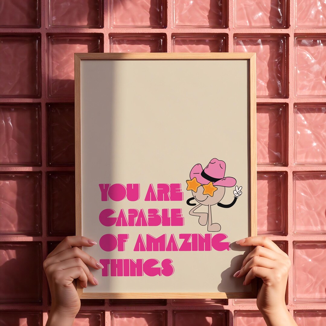 Your A Capable Rabbit Retro Cartoon Motivational Print: You Are Capable Art (digital Download ...