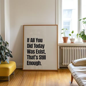 Motivational Mental Health Print: Minimalist Self-Care Art (Digital Download)