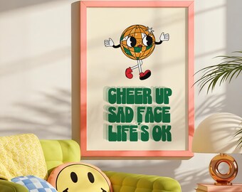 Motivational Kids Room Art Print: Funky Retro Decor (Digital Download)