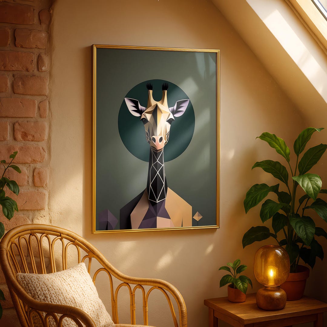 Funky Giraffe Poster: Colourful Maximalist Home Decor (digital Download ...