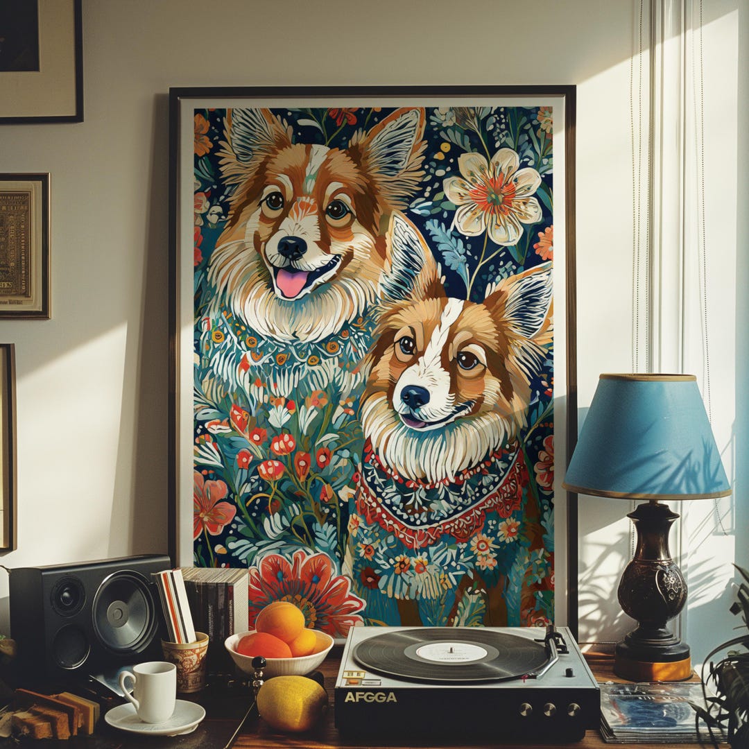 ノルウェーのローズマリング犬のポスター：ファンキーなレトロウォール