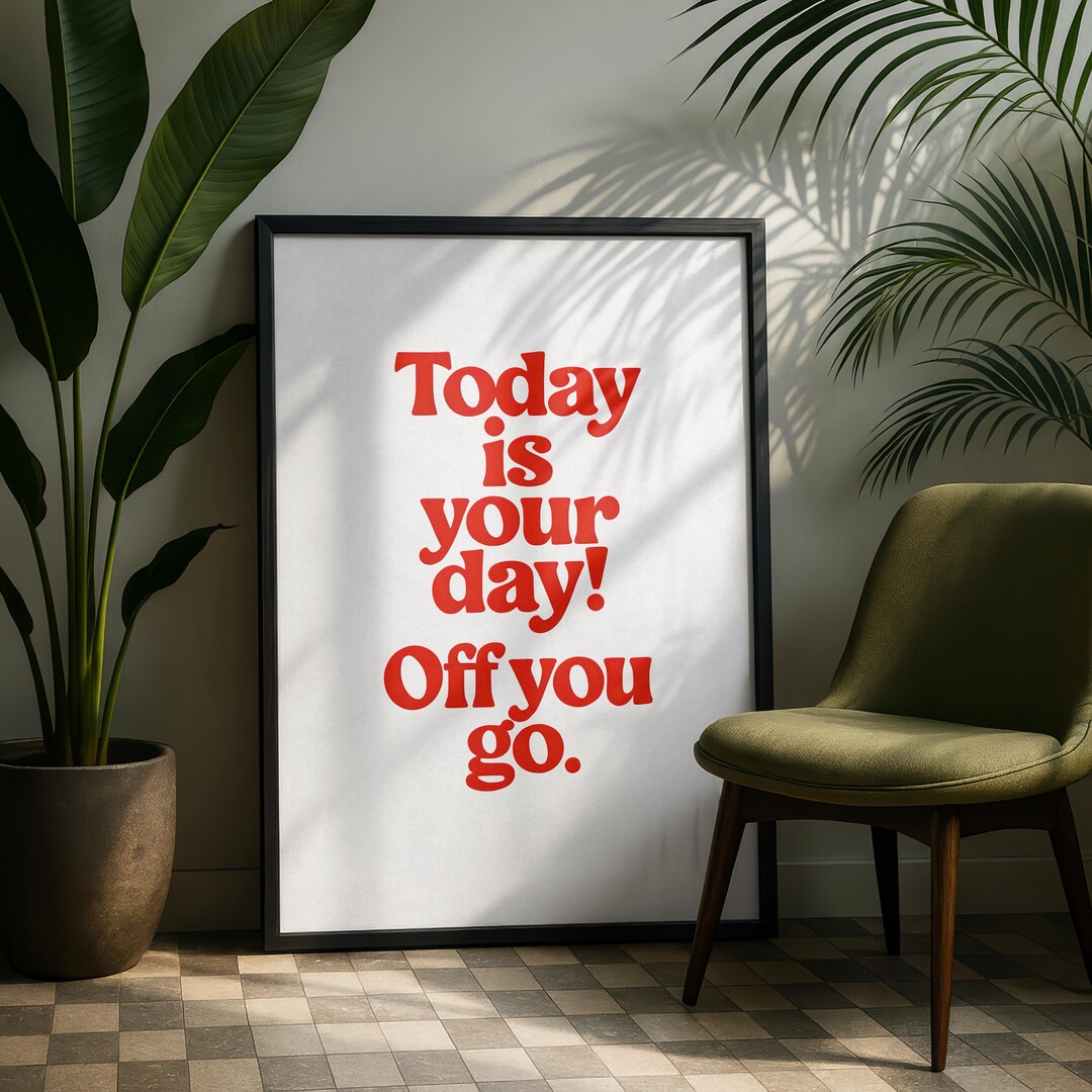 Retro Motivational Wall Art, Minimalist Positive Quote Poster ...