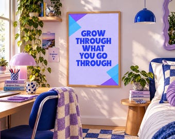 Wandbild „Wachstumsorientiertes Denken“: Poster „Wachse an deinen Erfahrungen“, digitaler Download, Motivationszitat für Schlafzimmer, Studentenwohnheim oder Büro