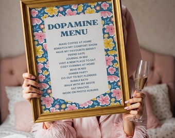 Dopamine Menu Floral Print: Happy Home Office Decor (Digital Download)