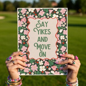 Funny Floral Quote Poster: Bold Mental Health Decor (Digital Download