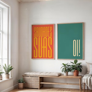 Oi Saudades Suas ポスター: ポルトガルのファンキーなウォールアート (デジタル プリント)