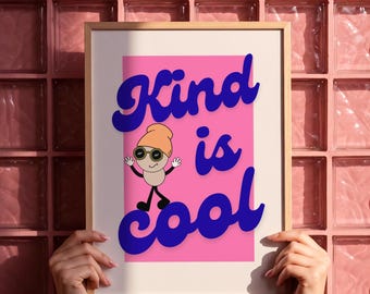 Kind Is Retro Art Print – Playful Kids Room Decor (Digital Download)