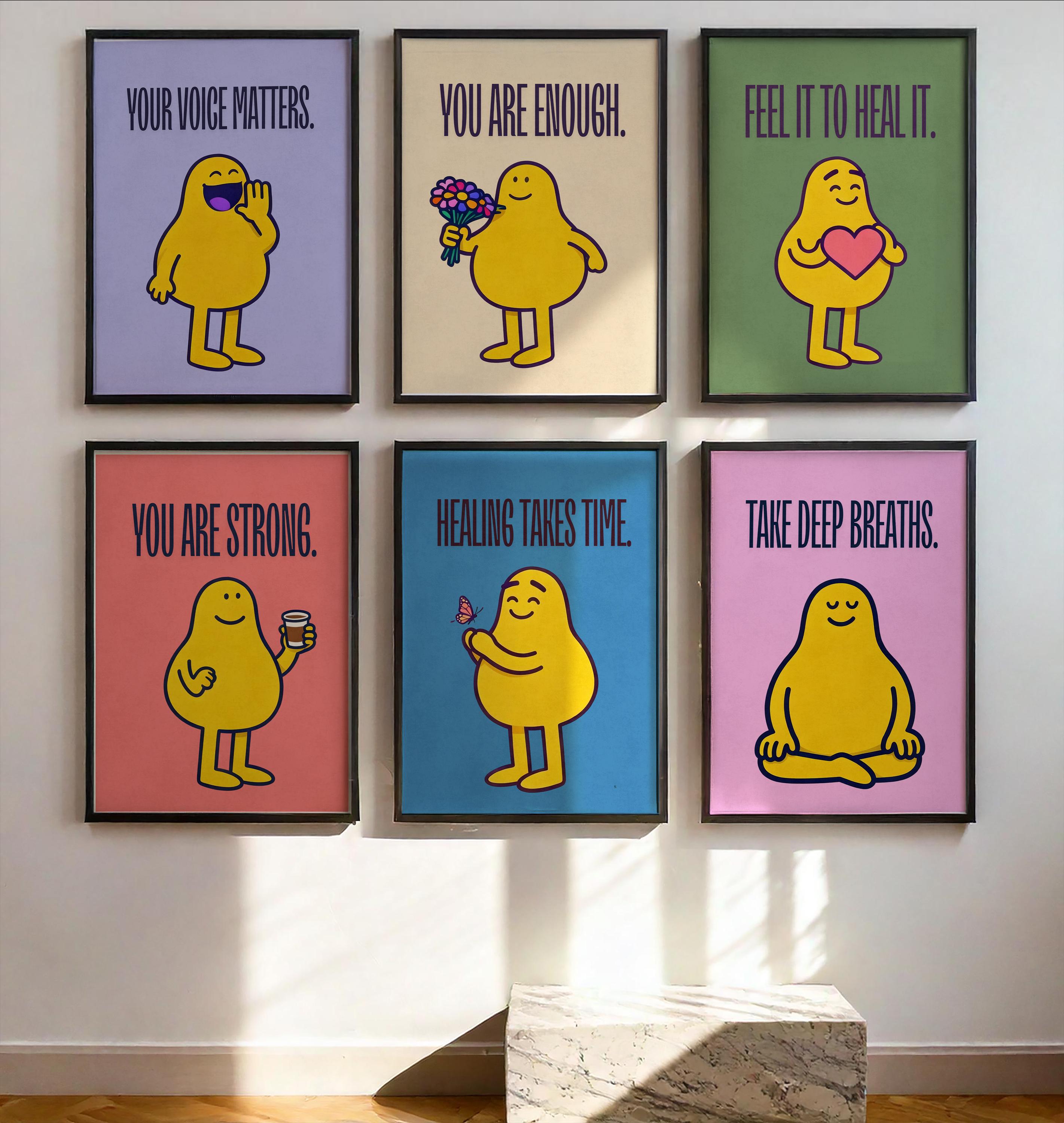Positive Affirmation Poster Set, Mental Health Decor Bundle - Etsy